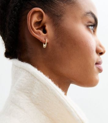 18ct Gold Plated Faux Pearl Hoop Earrings