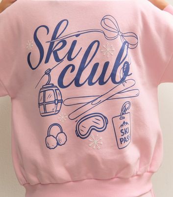Girls Light Pink Cotton Ski Logo Hoodie 5 Girls Light Pink Cotton Ski Logo Hoodie