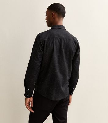 Black Speckled Regular Long Sleeve Shirt 4 Black Speckled Regular Long Sleeve Shirt