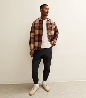 Black Relaxed Cuffed Cargo Trousers