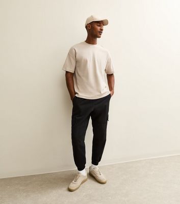 Black Relaxed Cuffed Cargo Trousers 5 Black Relaxed Cuffed Cargo Trousers