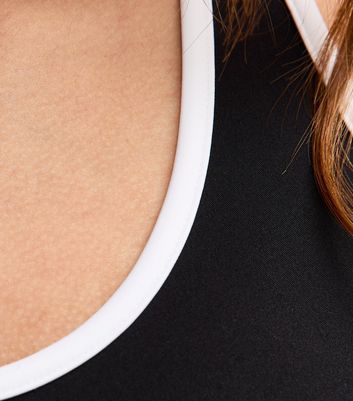 Girls Black Contrast Trim Crop Top 5 Girls Black Contrast Trim Crop Top