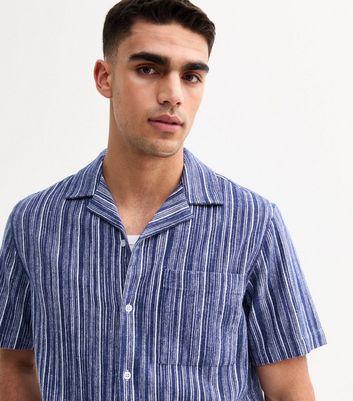 Blue Regular Striped Short Sleeve Shirt