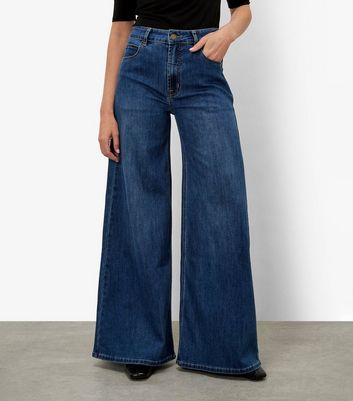 Apricot Navy Super Wide Leg Jeans