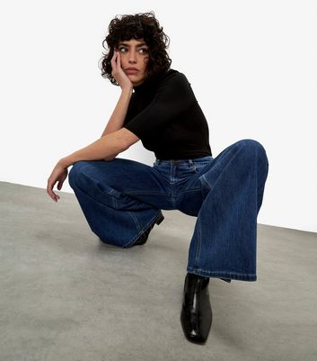 Apricot Navy Super Wide Leg Jeans