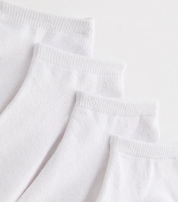 4 Pack of White Trainer Socks
