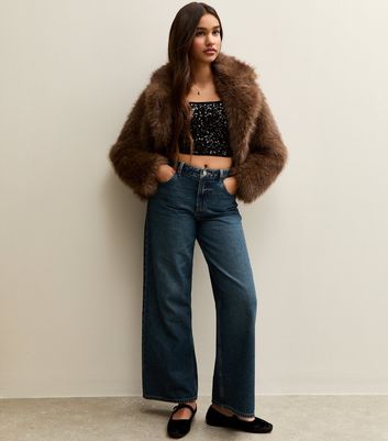 Girls Black Sequin Embellished Cami Top 3 Girls Black Sequin Embellished Cami Top