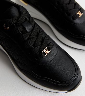 Black Logo Sports Wedge Trainers 5 Black Logo Sports Wedge Trainers
