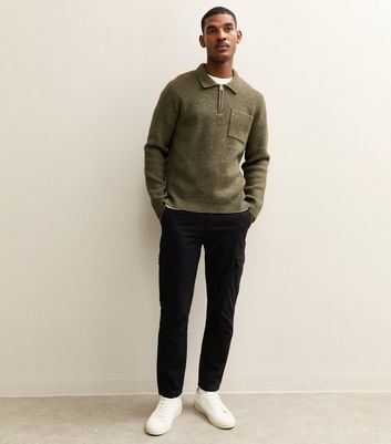 Black Slim Cargo Trousers