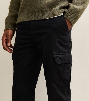 Black Slim Cargo Trousers