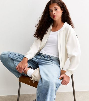 Cream Soft Touch Zip Up Hoodie