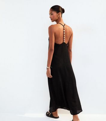 Black Beaded Back Maxi Dress 3 Black Beaded Back Maxi Dress