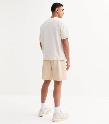 Cream Relaxed Textured Jersey Shorts 4 Cream Relaxed Textured Jersey Shorts