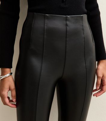 Black Faux Leather High Waisted Leggings