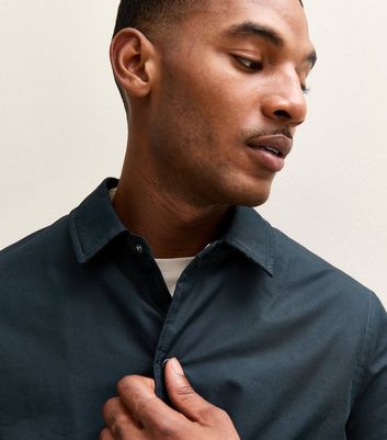 Dark Blue Regular Fit Padded Coach Jacket