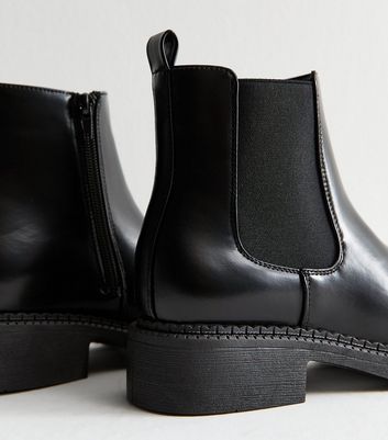 Black Faux Leather Chelsea Ankle Boots 4 Black Faux Leather Chelsea Ankle Boots