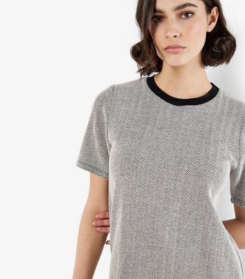 Apricot Black Chevron Mini T-Shirt Dress 3 Apricot Black Chevron Mini T-Shirt Dress