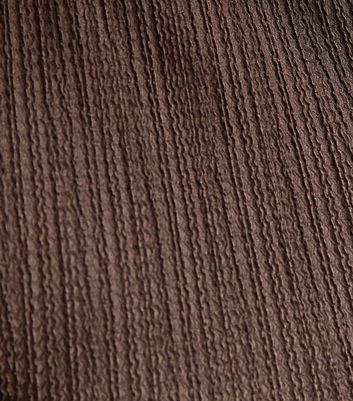 Girls Dark Brown Textured Jersey Wide Leg Trousers 5 Girls Dark Brown Textured Jersey Wide Leg Trousers