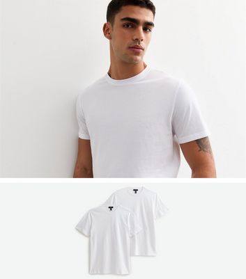 2 Pack of White Regular Fit Cotton T-Shirts