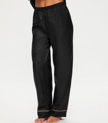 Ann Summers Black Signature Satin Long Sleeve Top and Trouser Pyjama Set
