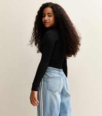 Girls Black Long Sleeve High Neck Top 4 Girls Black Long Sleeve High Neck Top