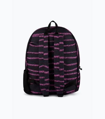 Hype Black Glitter Stripe Backpack