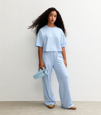 Girls Light Blue Short Sleeve Sweatshirt 3 Girls Light Blue Short Sleeve Sweatshirt