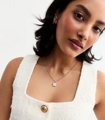 18ct Gold Plated Initial A Flower Necklace