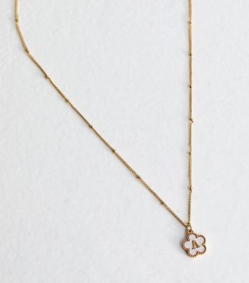 18ct Gold Plated Initial A Flower Necklace 4 18ct Gold Plated Initial A Flower Necklace