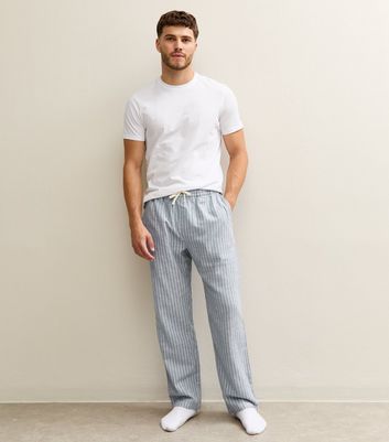 Blue Striped Cotton Pyjama Trousers