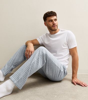 Blue Striped Cotton Pyjama Trousers 3 Blue Striped Cotton Pyjama Trousers