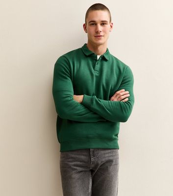 Dark Green Rugby Polo Regular Sweatshirt