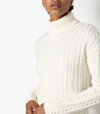 Apricot Cream Cable Knit Roll Neck Jumper 4 Apricot Cream Cable Knit Roll Neck Jumper