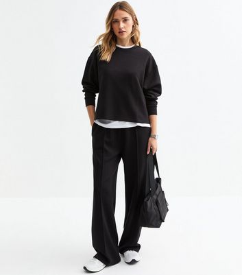 Black Jersey Crew Neck Sweatshirt 3 Black Jersey Crew Neck Sweatshirt