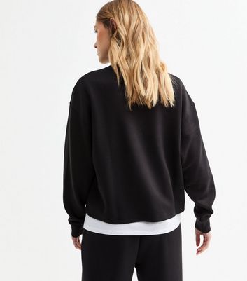 Black Jersey Crew Neck Sweatshirt 4 Black Jersey Crew Neck Sweatshirt