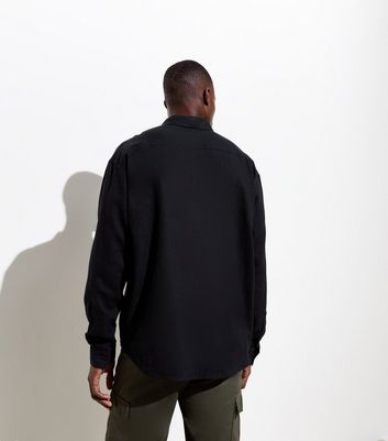 Black Linen Blend Long Sleeve Oversized Shirt 4 Black Linen Blend Long Sleeve Oversized Shirt