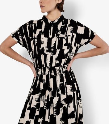 Apricot Black Abstract Print Utility Midi Dress 4 Apricot Black Abstract Print Utility Midi Dress