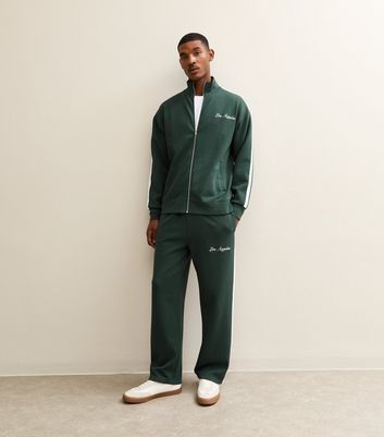 Dark Green Leg Side Stripe Jogger Trousers 3 Dark Green Leg Side Stripe Jogger Trousers
