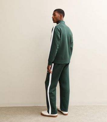 Dark Green Leg Side Stripe Jogger Trousers 4 Dark Green Leg Side Stripe Jogger Trousers