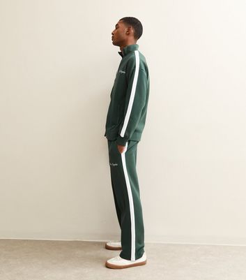 Dark Green Leg Side Stripe Jogger Trousers 5 Dark Green Leg Side Stripe Jogger Trousers