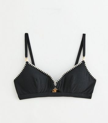 Black Blanket Stitch Bikini Top 5 Black Blanket Stitch Bikini Top