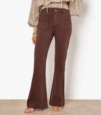 Apricot Brown Flared Jeans