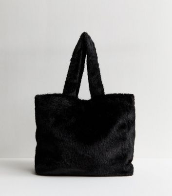 Black Faux Fur Tote 4 Black Faux Fur Tote