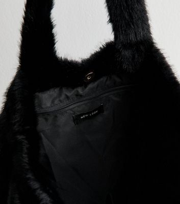 Black Faux Fur Tote 5 Black Faux Fur Tote