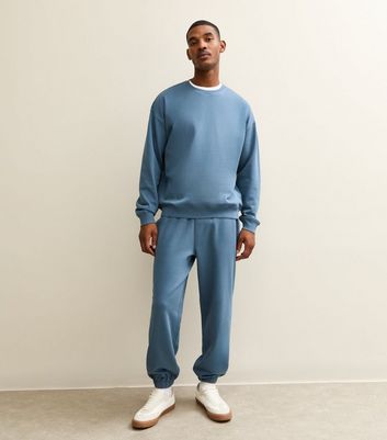 Blue Oversized Crew Neck Sweatshirt 3 Blue Oversized Crew Neck Sweatshirt