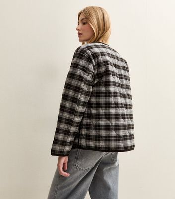 Black Checked Quilted Padded Jacket 4 Black Checked Quilted Padded Jacket