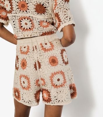 Apricot Stone Floral Crochet Shorts 3 Apricot Stone Floral Crochet Shorts