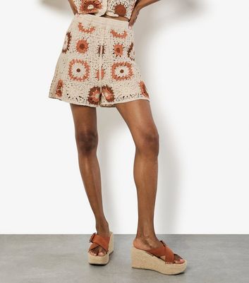 Apricot Stone Floral Crochet Shorts 4 Apricot Stone Floral Crochet Shorts