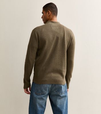 Jack and Jones Light Brown Quarter Zip Collared Jumper 4 Jack and Jones Light Brown Quarter Zip Collared Jumper