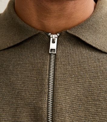 Jack and Jones Light Brown Quarter Zip Collared Jumper 5 Jack and Jones Light Brown Quarter Zip Collared Jumper